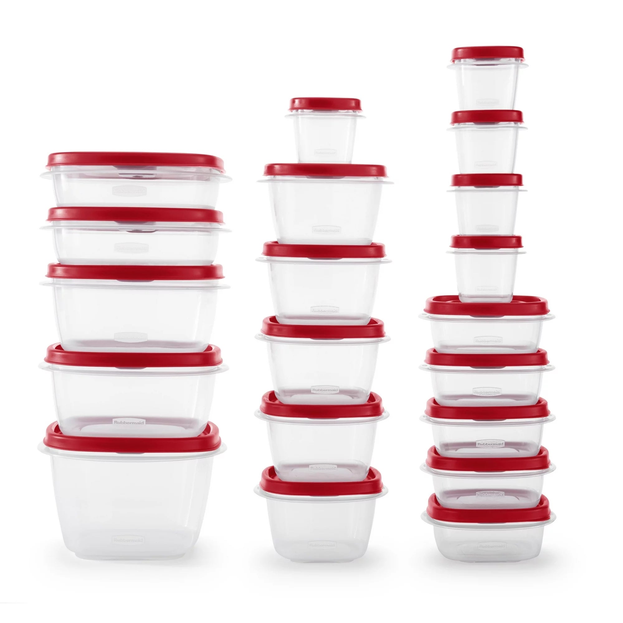 Rubbermaid Easy Find Lids 3-Cup Food Storage Containers with Red Vented Lids  (Pack of 3 containers) 