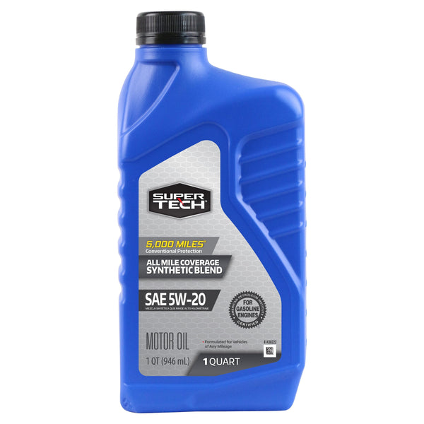 Super Tech All Mileage Synthetic Blend Motor Oil SAE 5W-20, 1 Quart