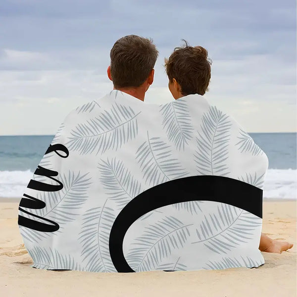 2pcs Luxurious Microfiber Couples Beach Towels - Quick-Dry, Ultra-Soft, Large Blanket - Ideal for Wedding Gift, Travel & Poolside Leisure